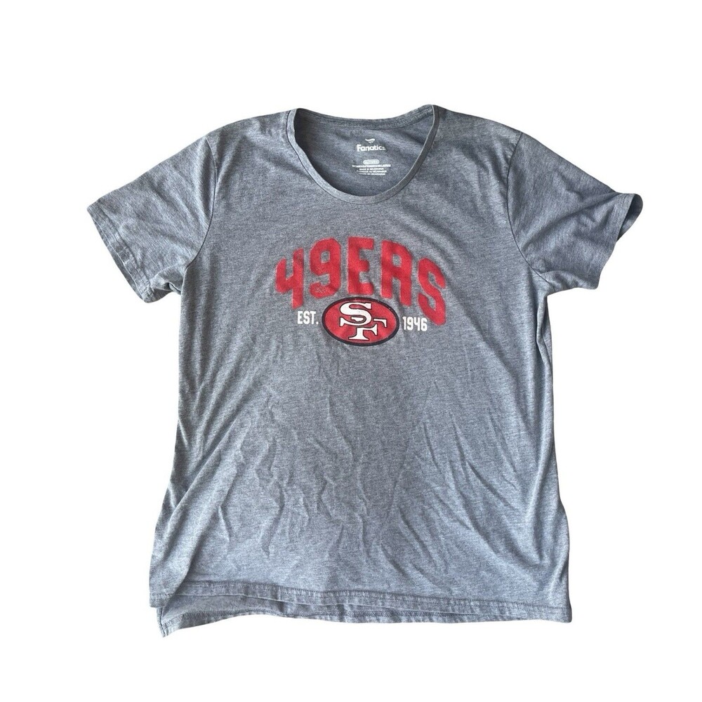 Fanatics San Francisco 49ers Womens XL Gray T Shirt NFL Football Logo Tee